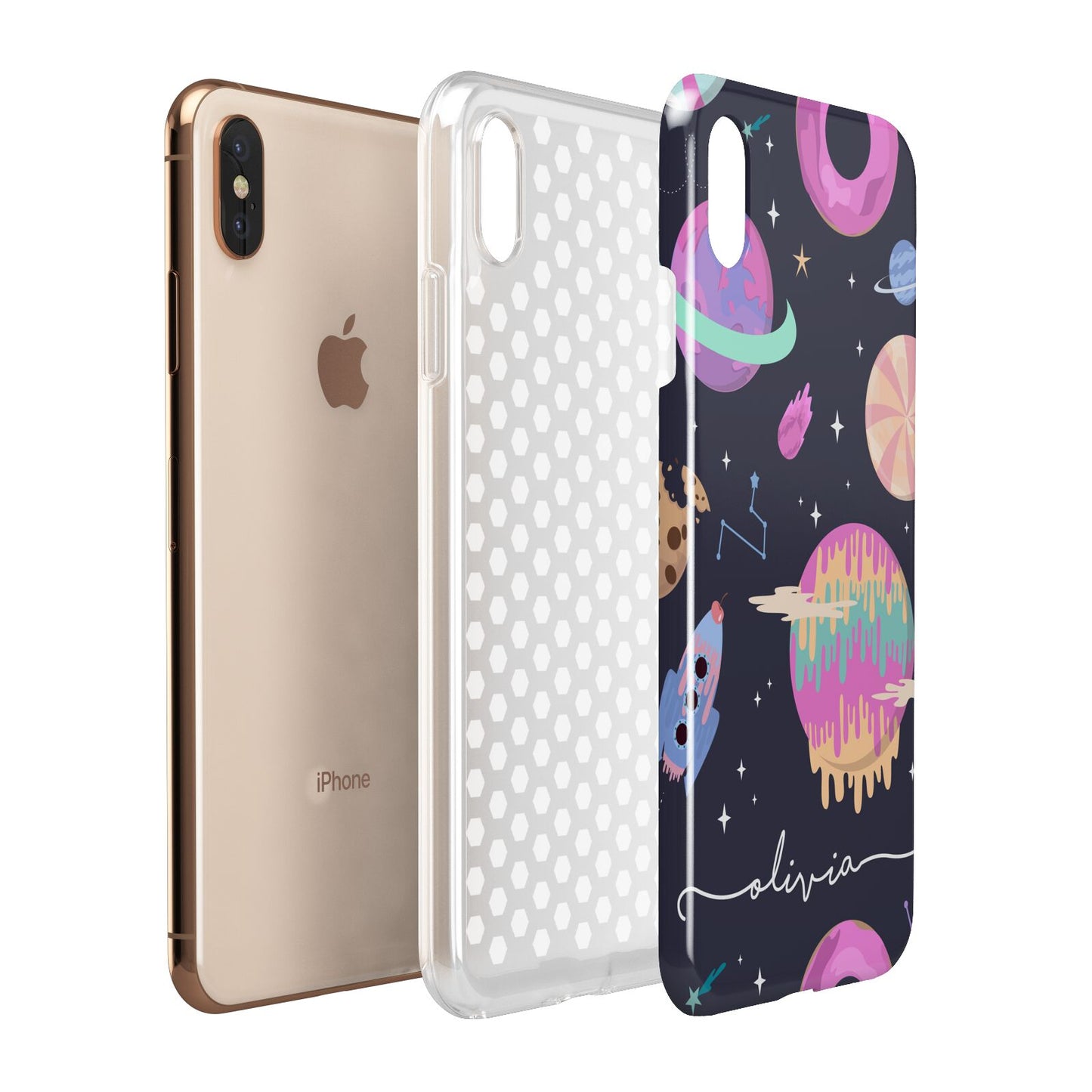 Super Sweet Galactic Custom Name Apple iPhone Xs Max 3D Tough Case Expanded View
