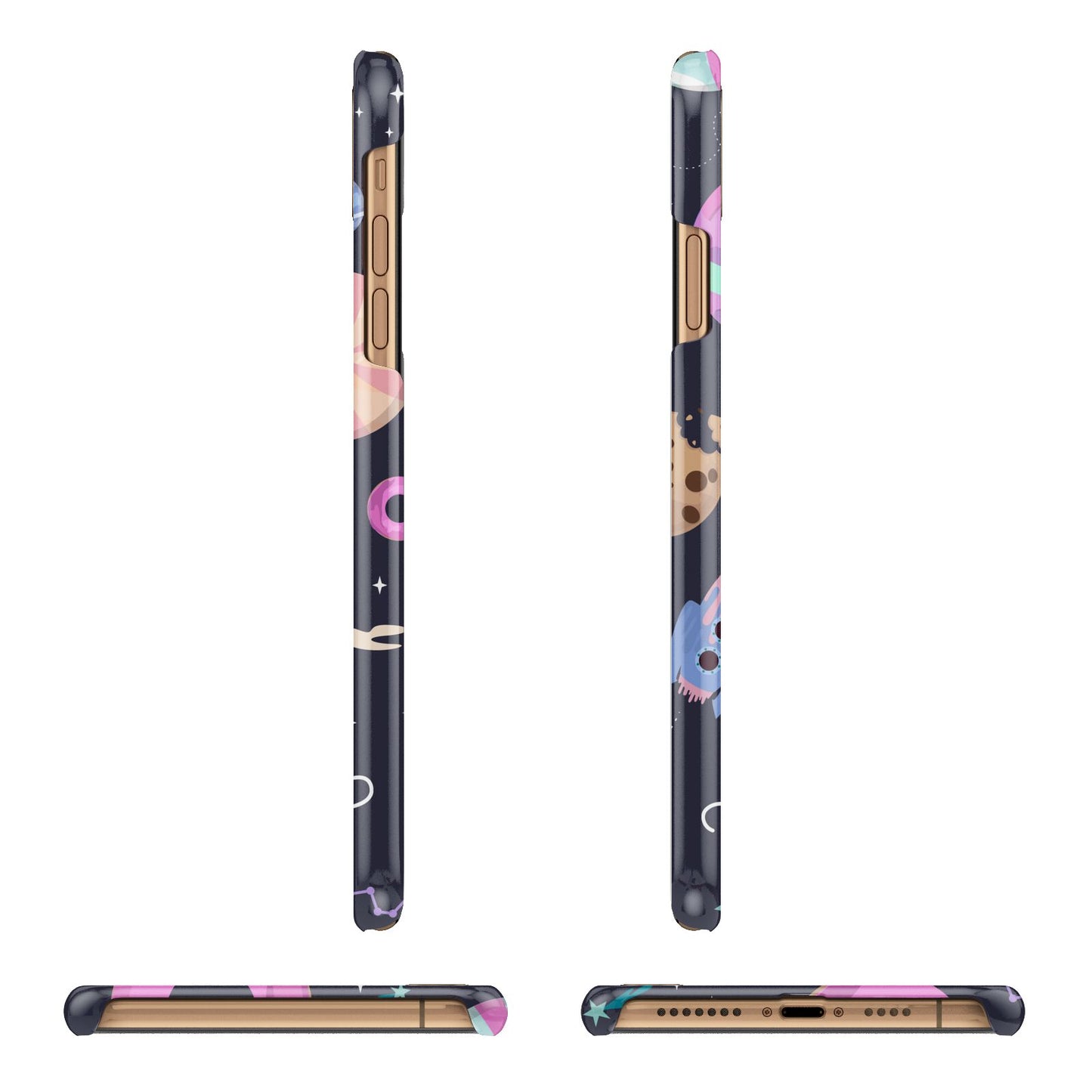 Super Sweet Galactic Custom Name Apple iPhone Xs Max 3D Wrap Snap Case Angled Images