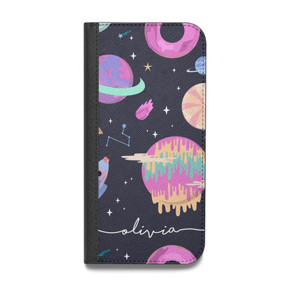 Super Sweet Galactic Custom Name Vegan Leather Flip Samsung Case