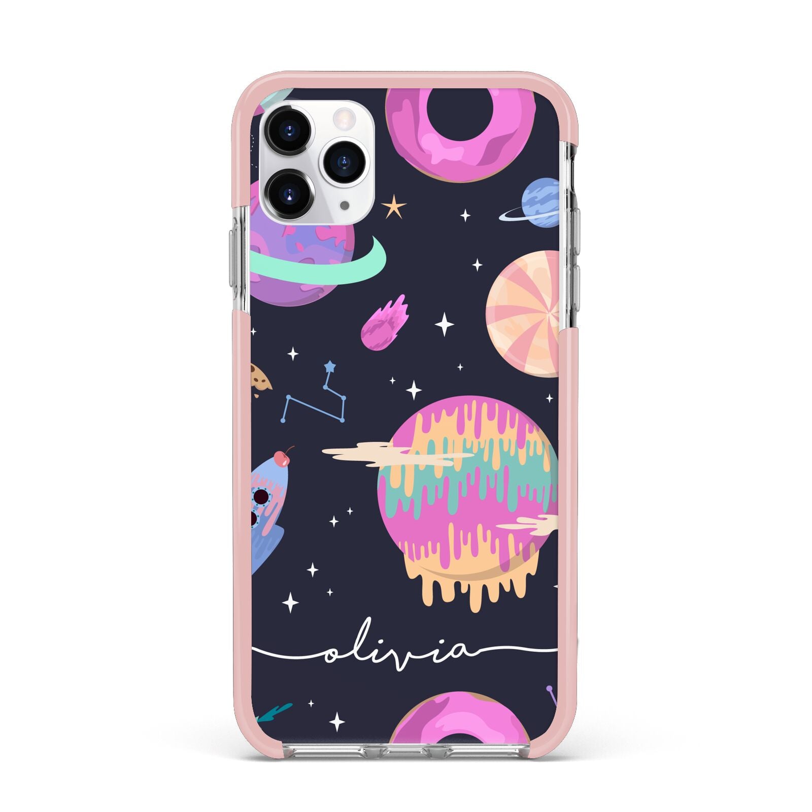 Super Sweet Galactic Custom Name iPhone 11 Pro Max Impact Pink Edge Case