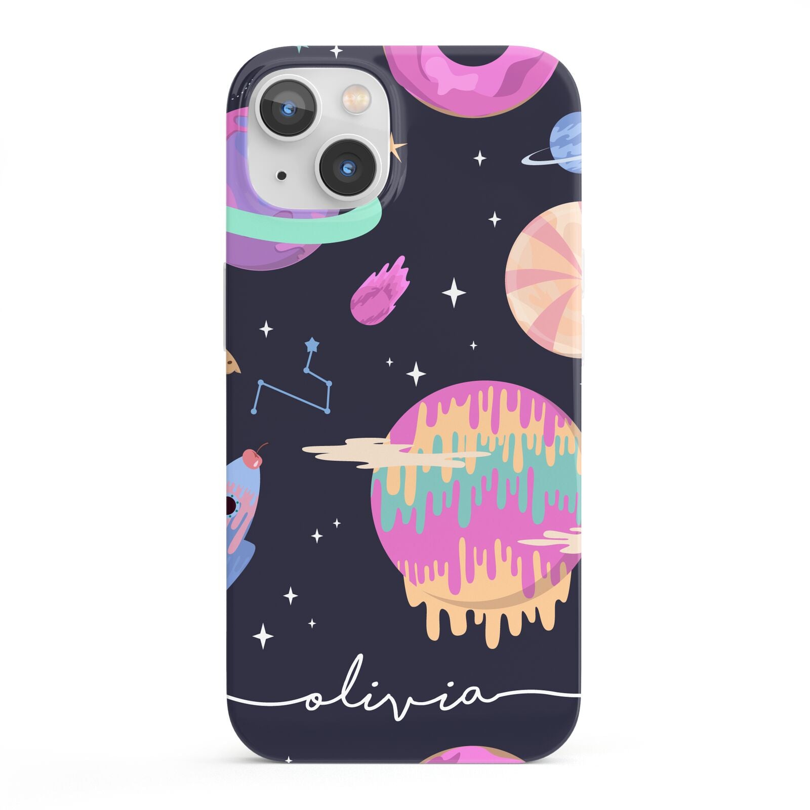 Super Sweet Galactic Custom Name iPhone 13 Full Wrap 3D Snap Case