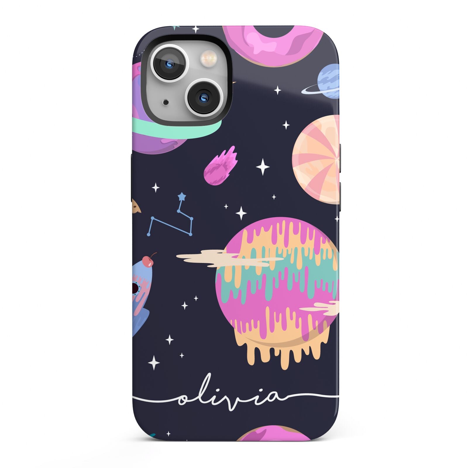 Super Sweet Galactic Custom Name iPhone 13 Full Wrap 3D Tough Case