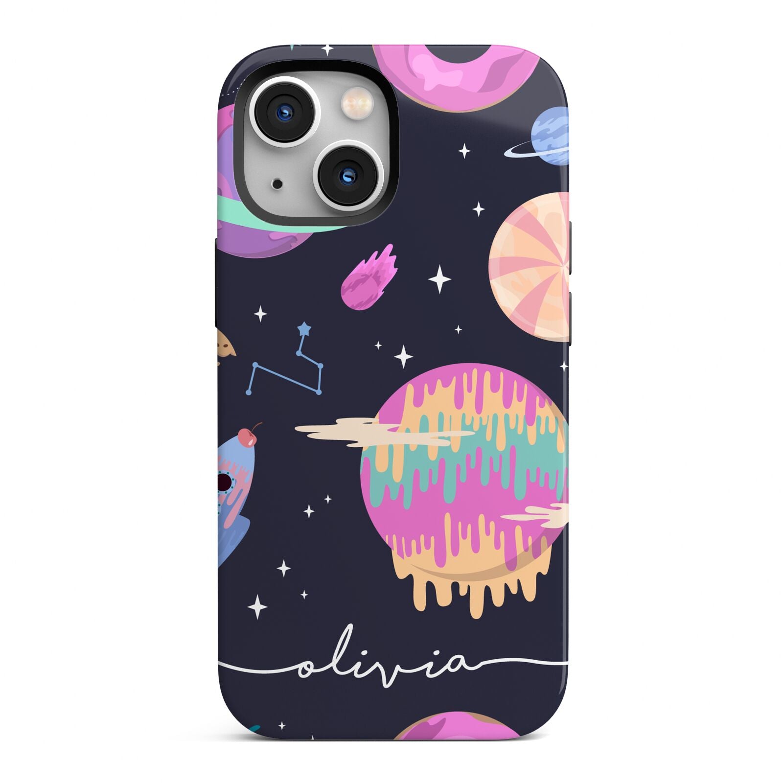 Super Sweet Galactic Custom Name iPhone 13 Mini Full Wrap 3D Tough Case