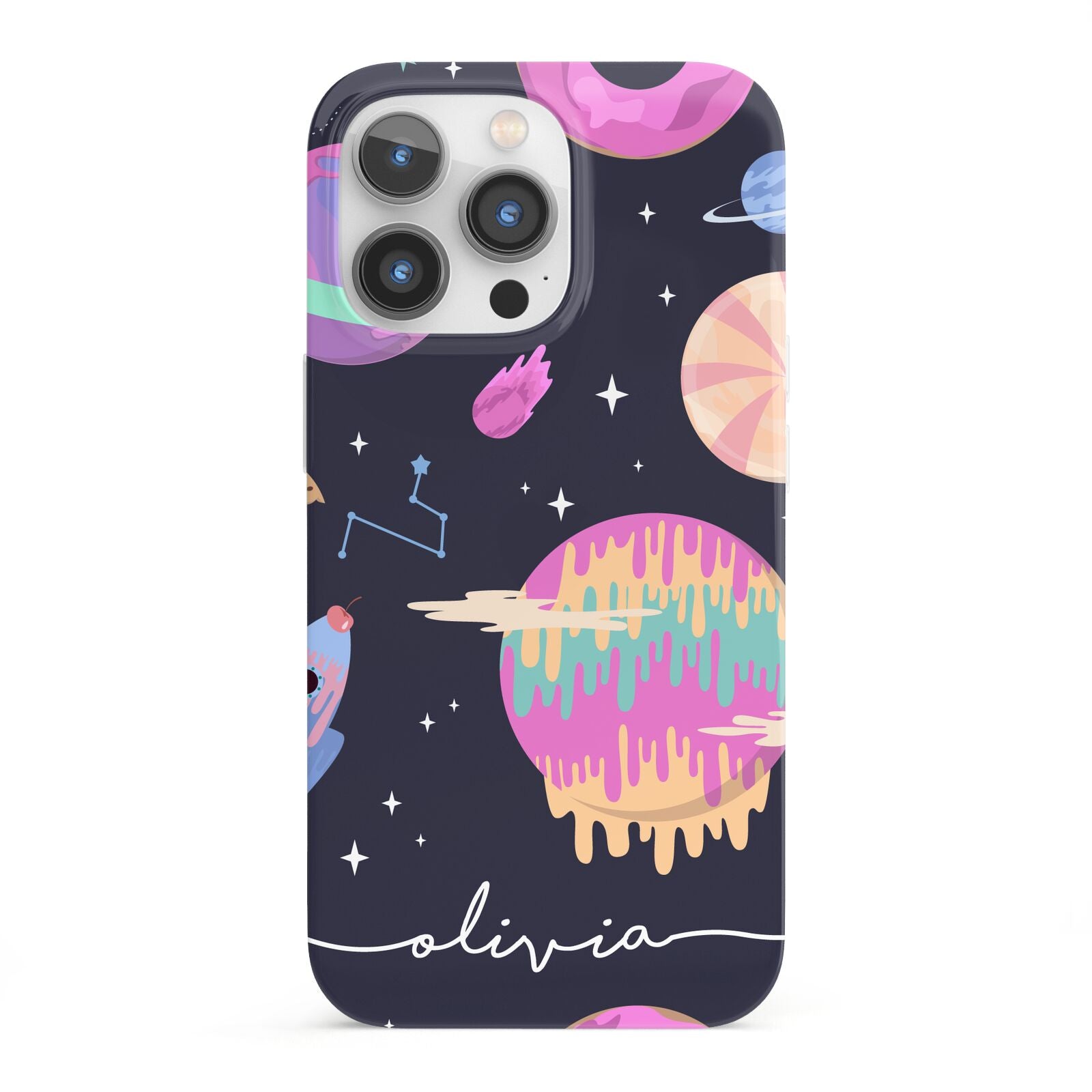 Super Sweet Galactic Custom Name iPhone 13 Pro Full Wrap 3D Snap Case