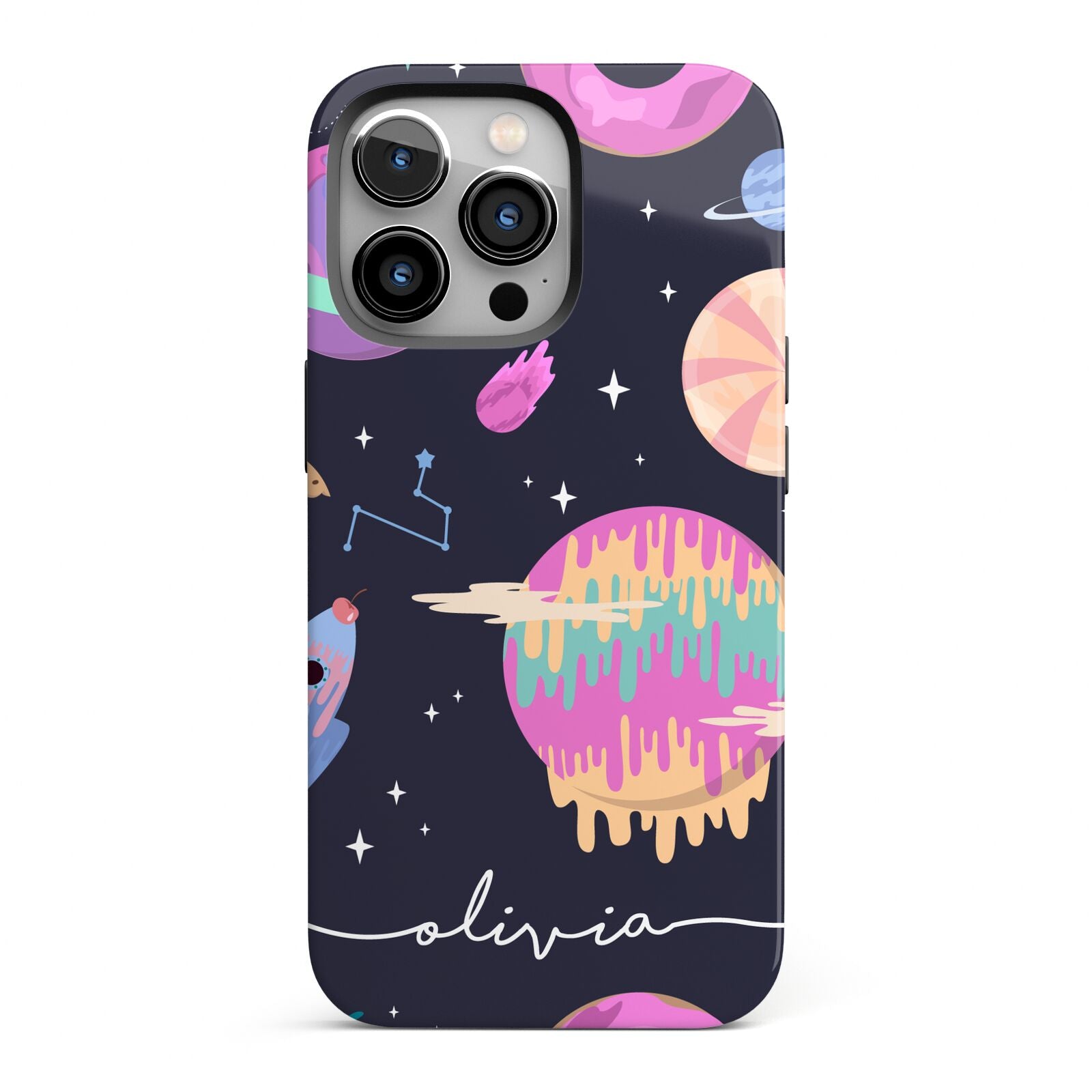Super Sweet Galactic Custom Name iPhone 13 Pro Full Wrap 3D Tough Case