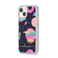 Super Sweet Galactic Custom Name iPhone 14 Glitter Tough Case Starlight Angled Image