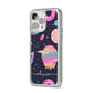 Super Sweet Galactic Custom Name iPhone 14 Pro Max Clear Tough Case Silver Angled Image