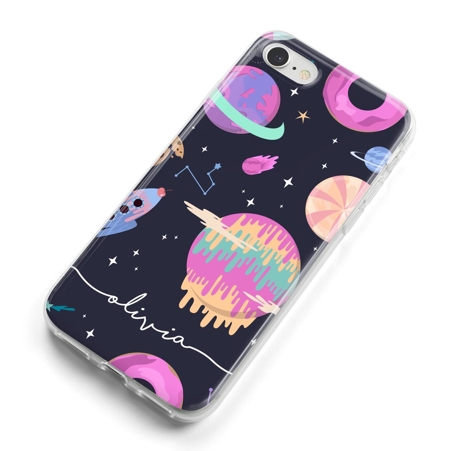 Super Sweet Galactic Custom Name iPhone 8 Bumper Case on Silver iPhone Alternative Image