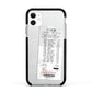 Supermarket Receipt Apple iPhone 11 in White with Black Impact Case