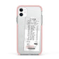 Supermarket Receipt Apple iPhone 11 in White with Pink Impact Case
