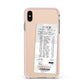 Supermarket Receipt Apple iPhone Xs Max Impact Case Pink Edge on Gold Phone