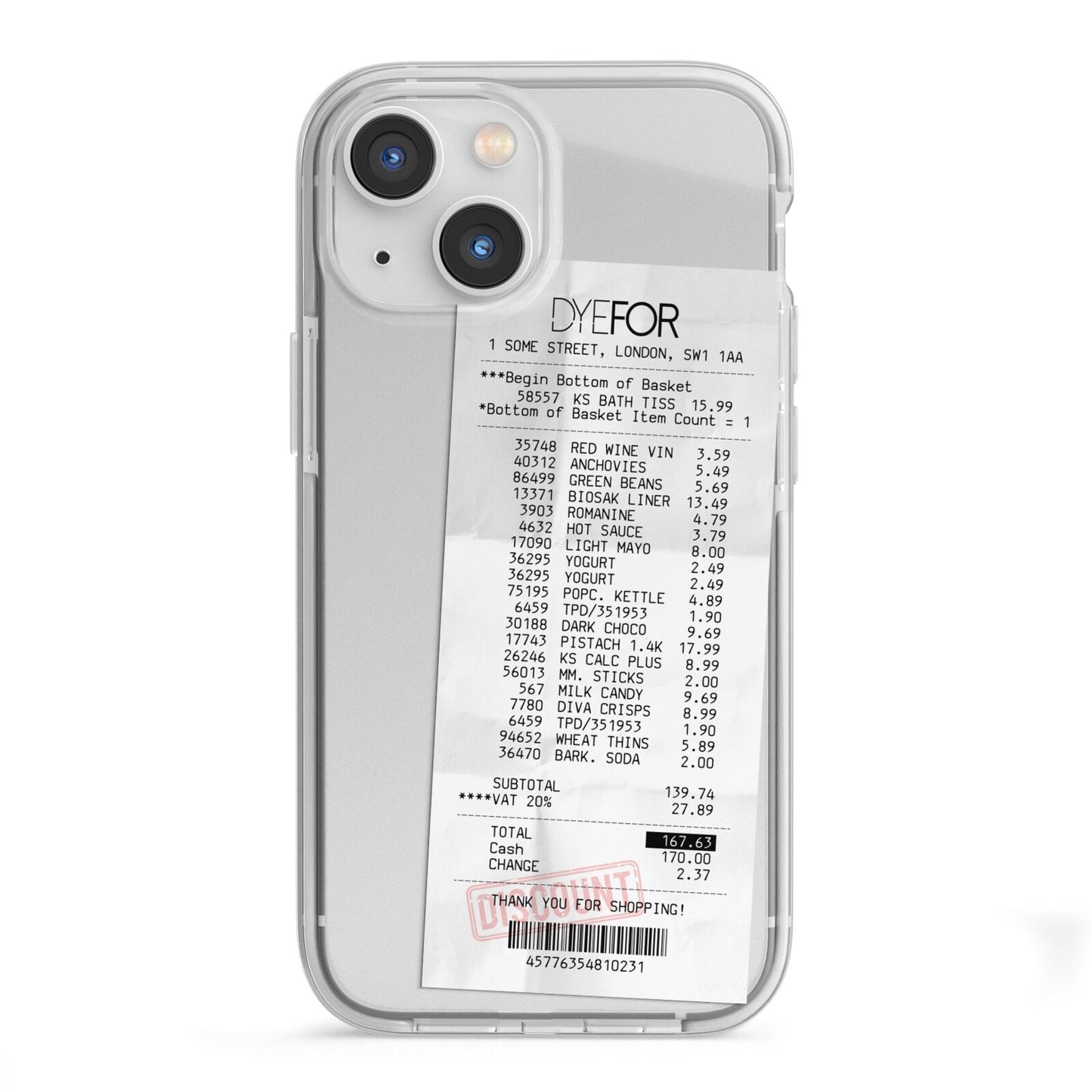 Supermarket Receipt iPhone 13 Mini TPU Impact Case with White Edges