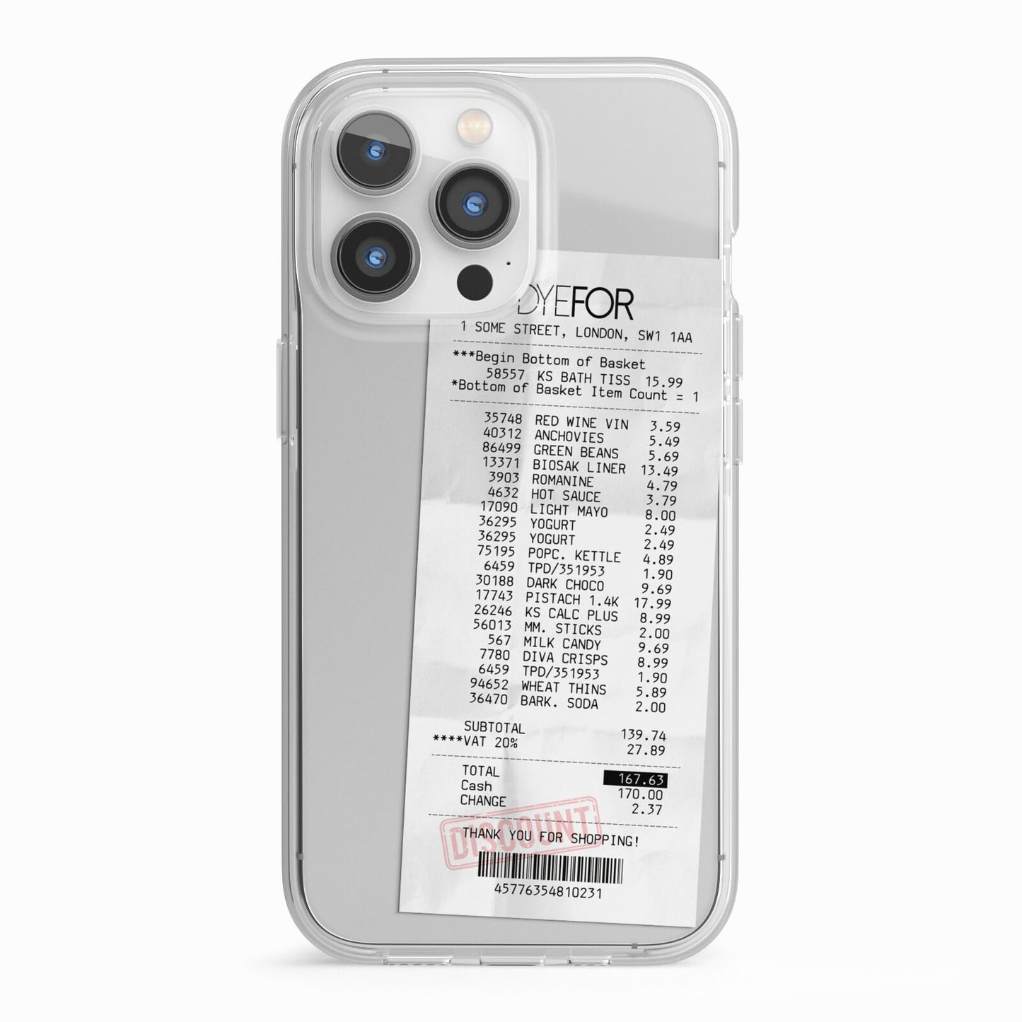 Supermarket Receipt iPhone 13 Pro TPU Impact Case with White Edges
