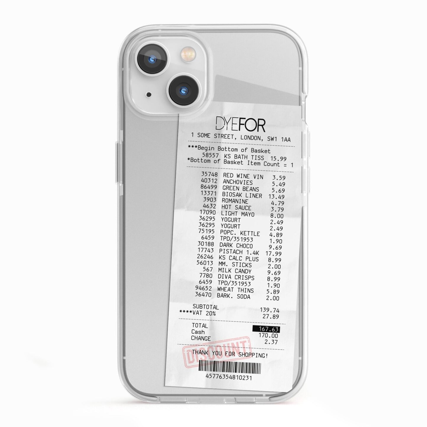 Supermarket Receipt iPhone 13 TPU Impact Case with White Edges