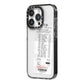 Supermarket Receipt iPhone 14 Pro Black Impact Case Side Angle on Silver phone