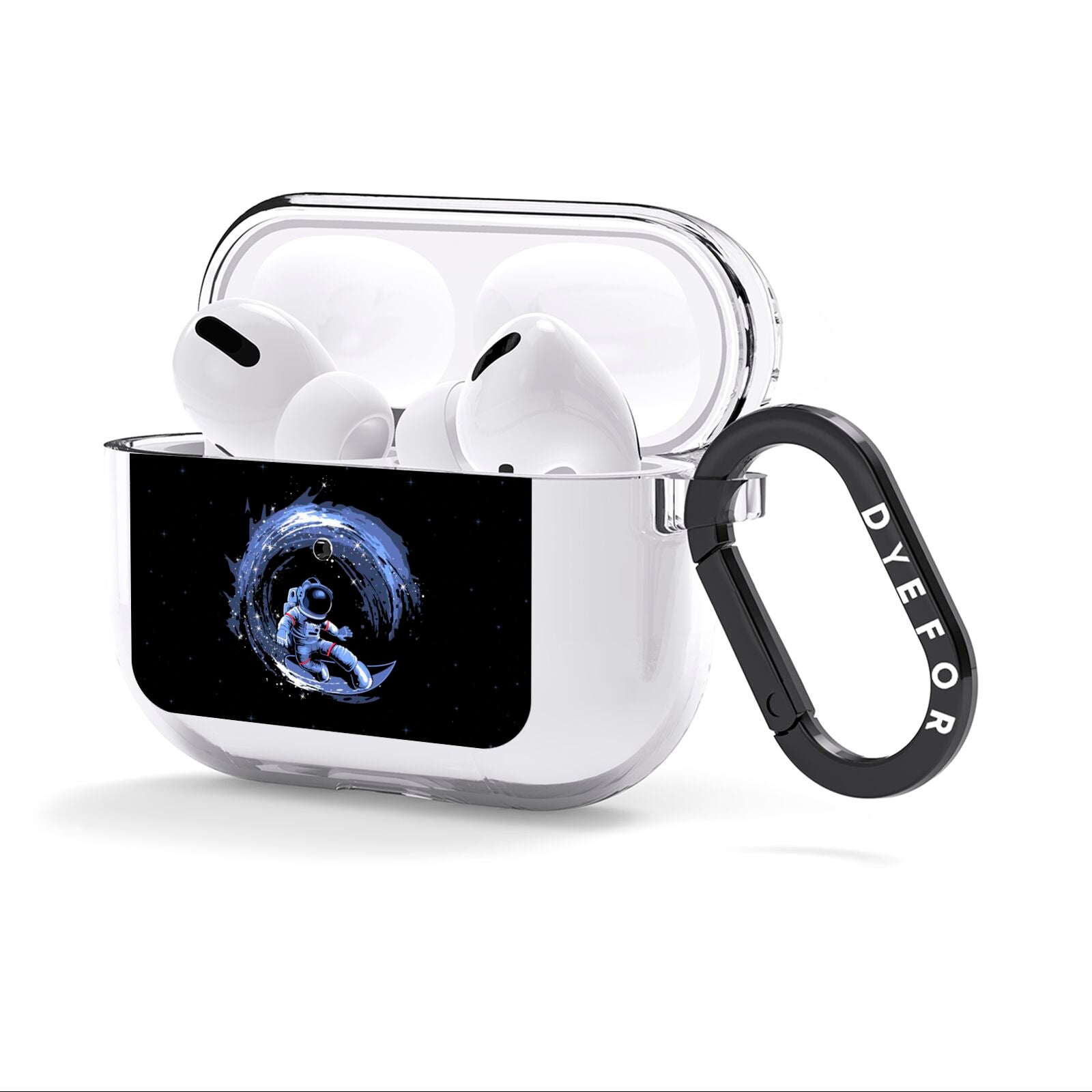 Surfing Astronaut AirPods Clear Case 3rd Gen Side Image