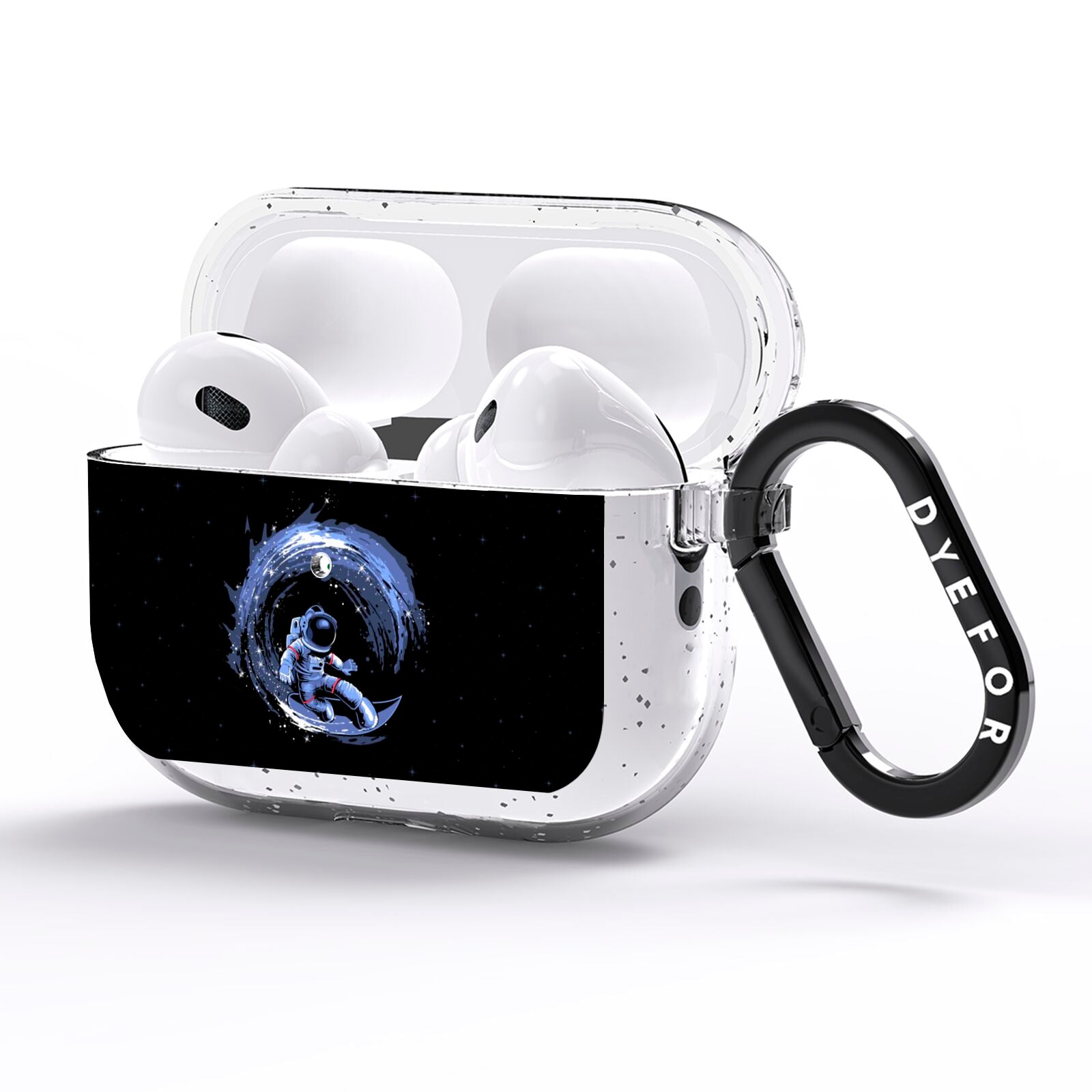 Surfing Astronaut AirPods Pro Glitter Case Side Image