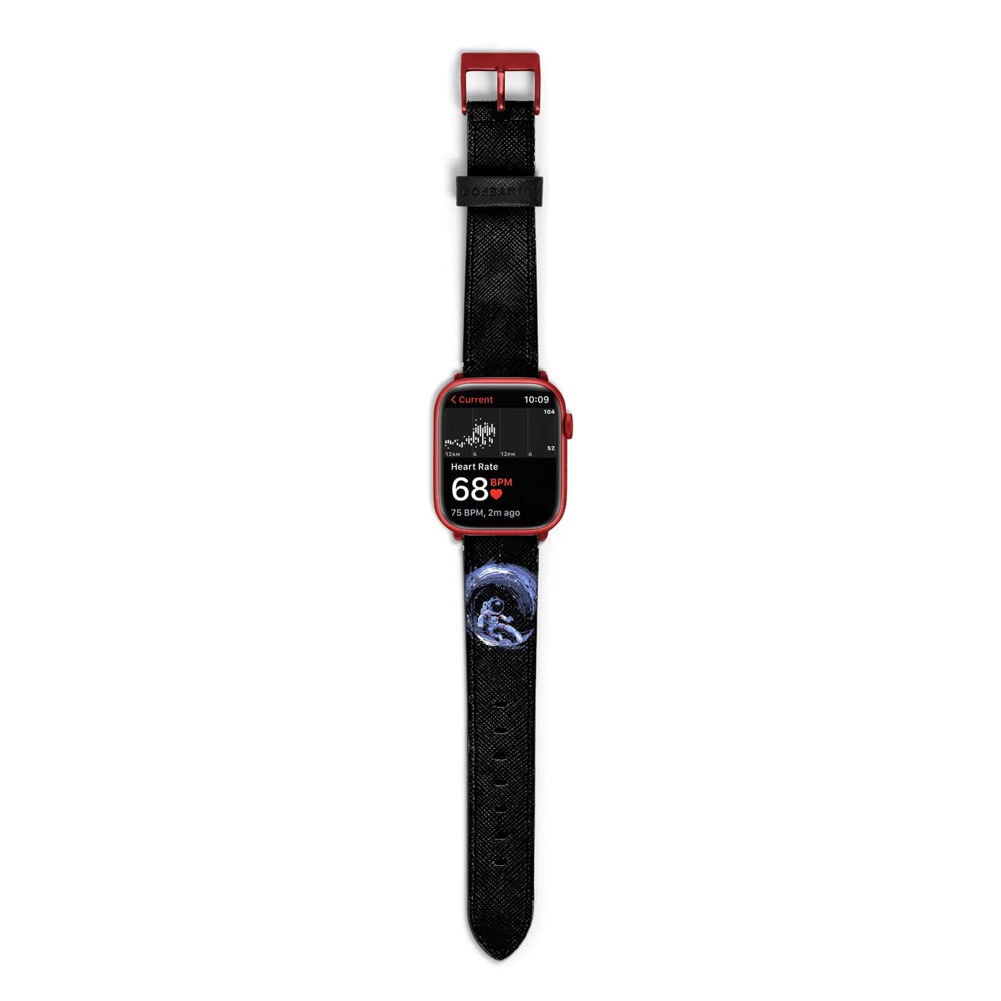 Surfing Astronaut Apple Watch Strap Size 38mm with Red Hardware