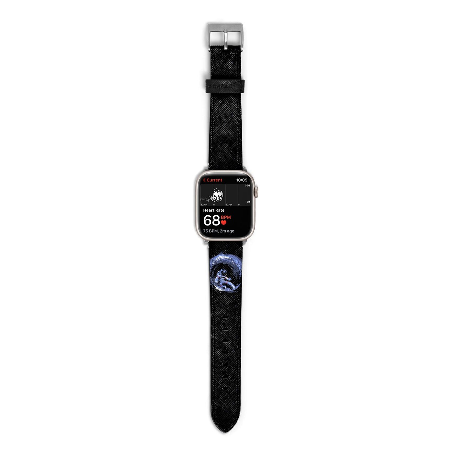 Surfing Astronaut Apple Watch Strap Size 38mm with Silver Hardware