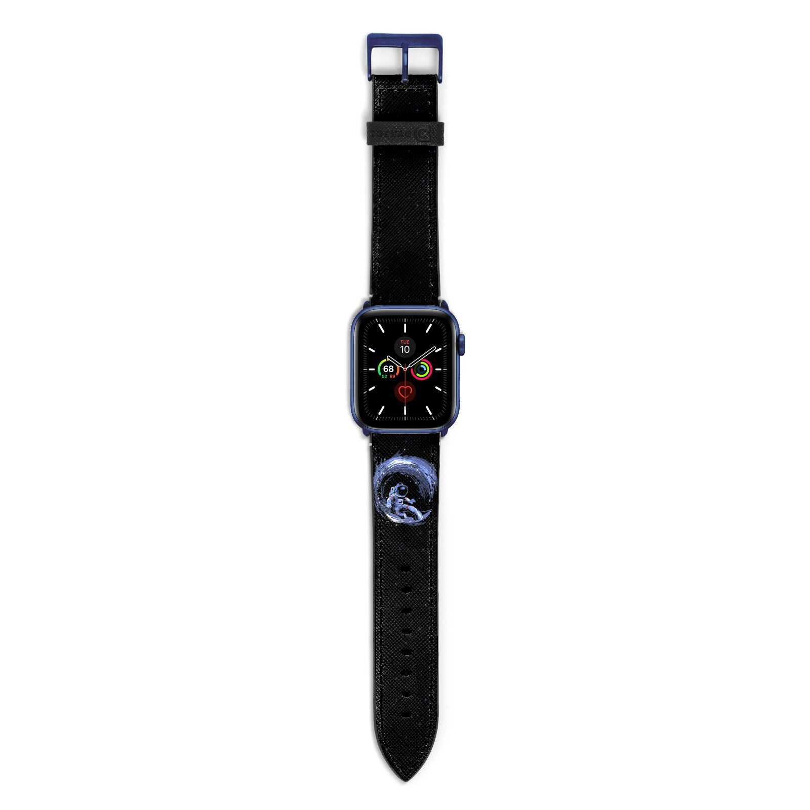 Surfing Astronaut Apple Watch Strap with Blue Hardware