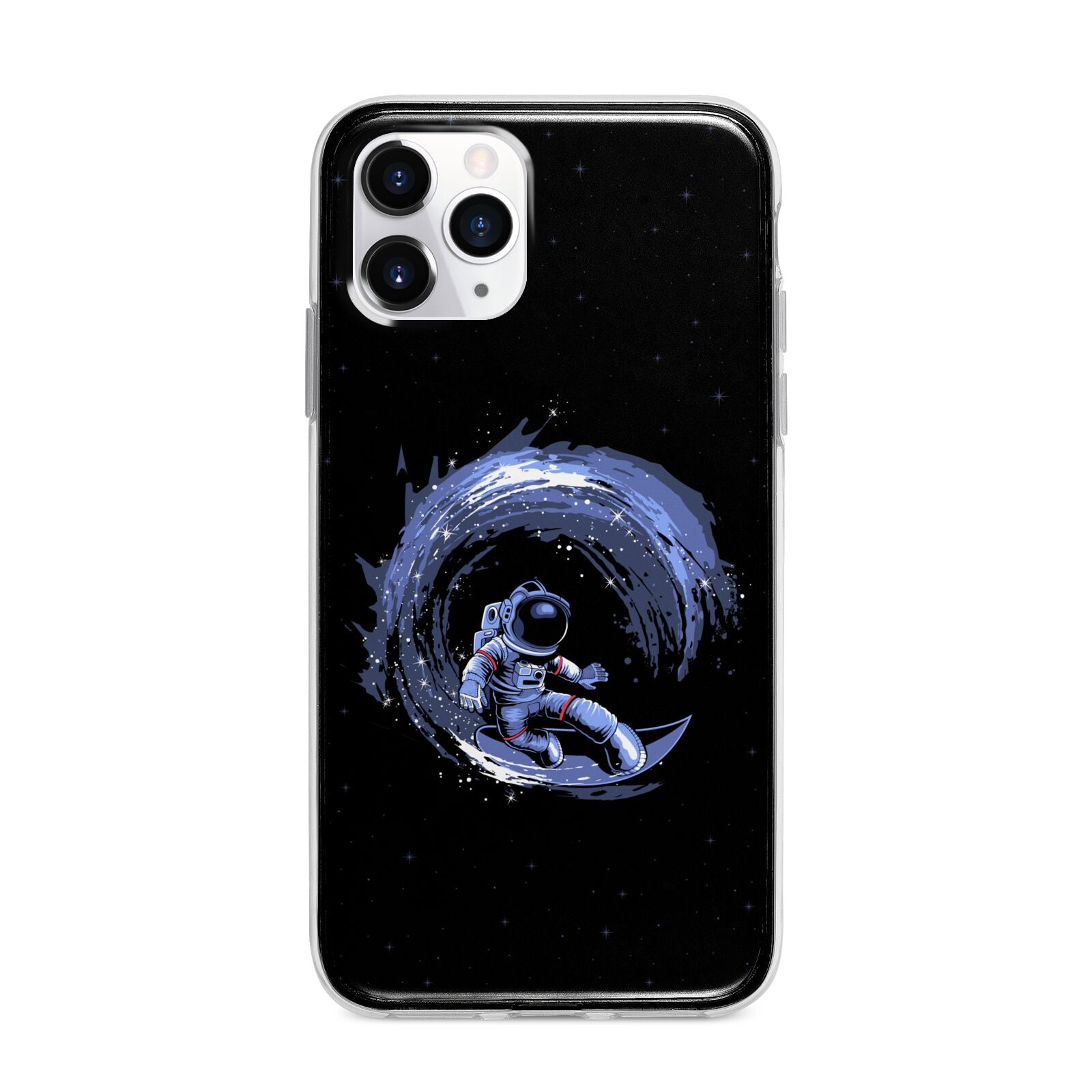 Surfing Astronaut Apple iPhone 11 Pro Max in Silver with Bumper Case
