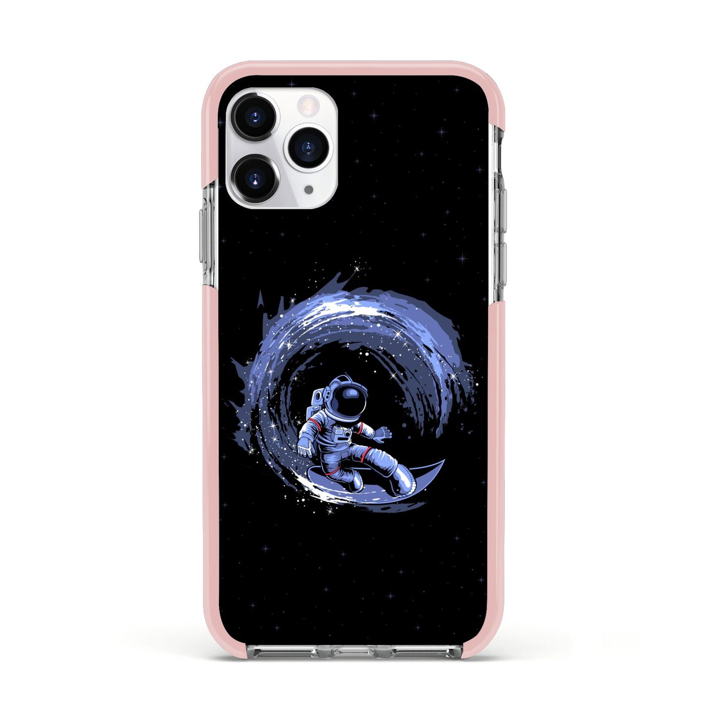 Surfing Astronaut Apple iPhone 11 Pro in Silver with Pink Impact Case