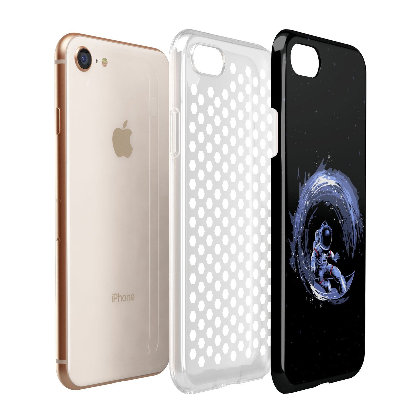 Surfing Astronaut Apple iPhone 7 8 3D Tough Case Expanded View