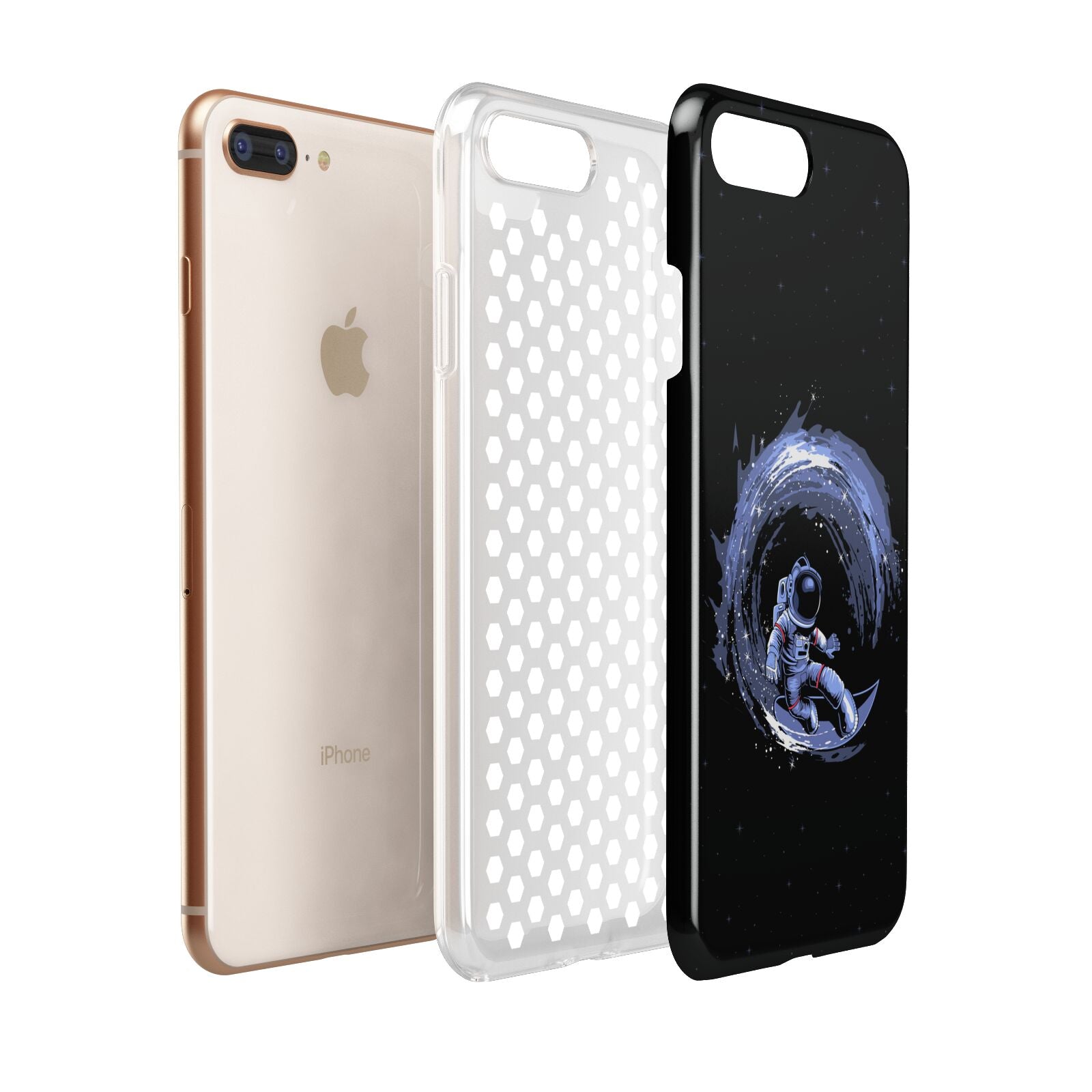 Surfing Astronaut Apple iPhone 7 8 Plus 3D Tough Case Expanded View