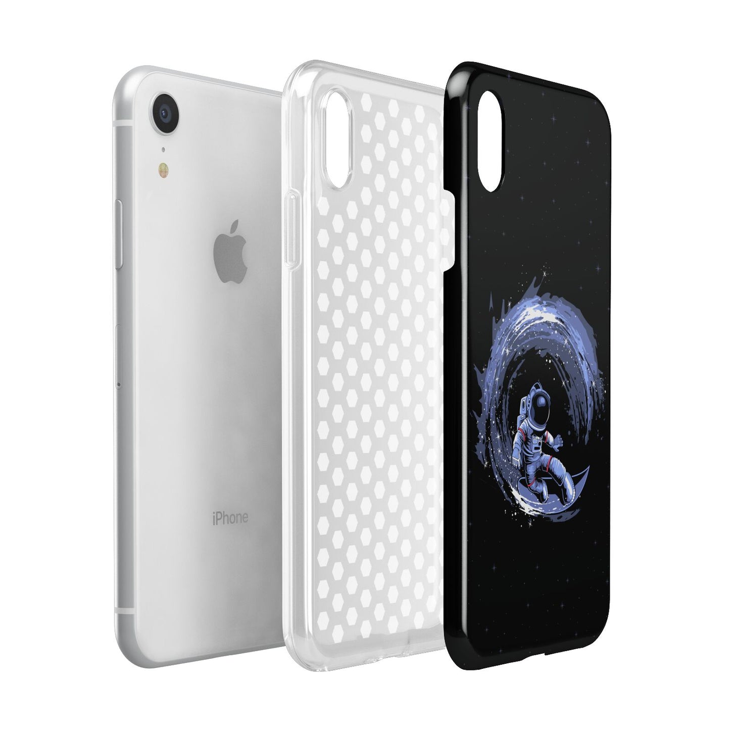 Surfing Astronaut Apple iPhone XR White 3D Tough Case Expanded view