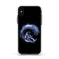 Surfing Astronaut Apple iPhone Xs Impact Case White Edge on Black Phone