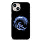 Surfing Astronaut iPhone 13 Black Impact Case on Silver phone