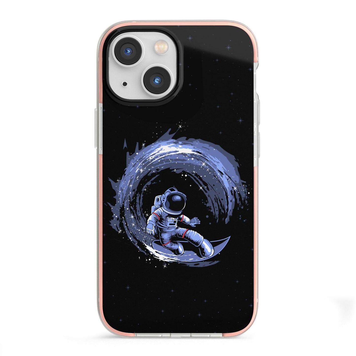 Surfing Astronaut iPhone 13 Mini TPU Impact Case with Pink Edges
