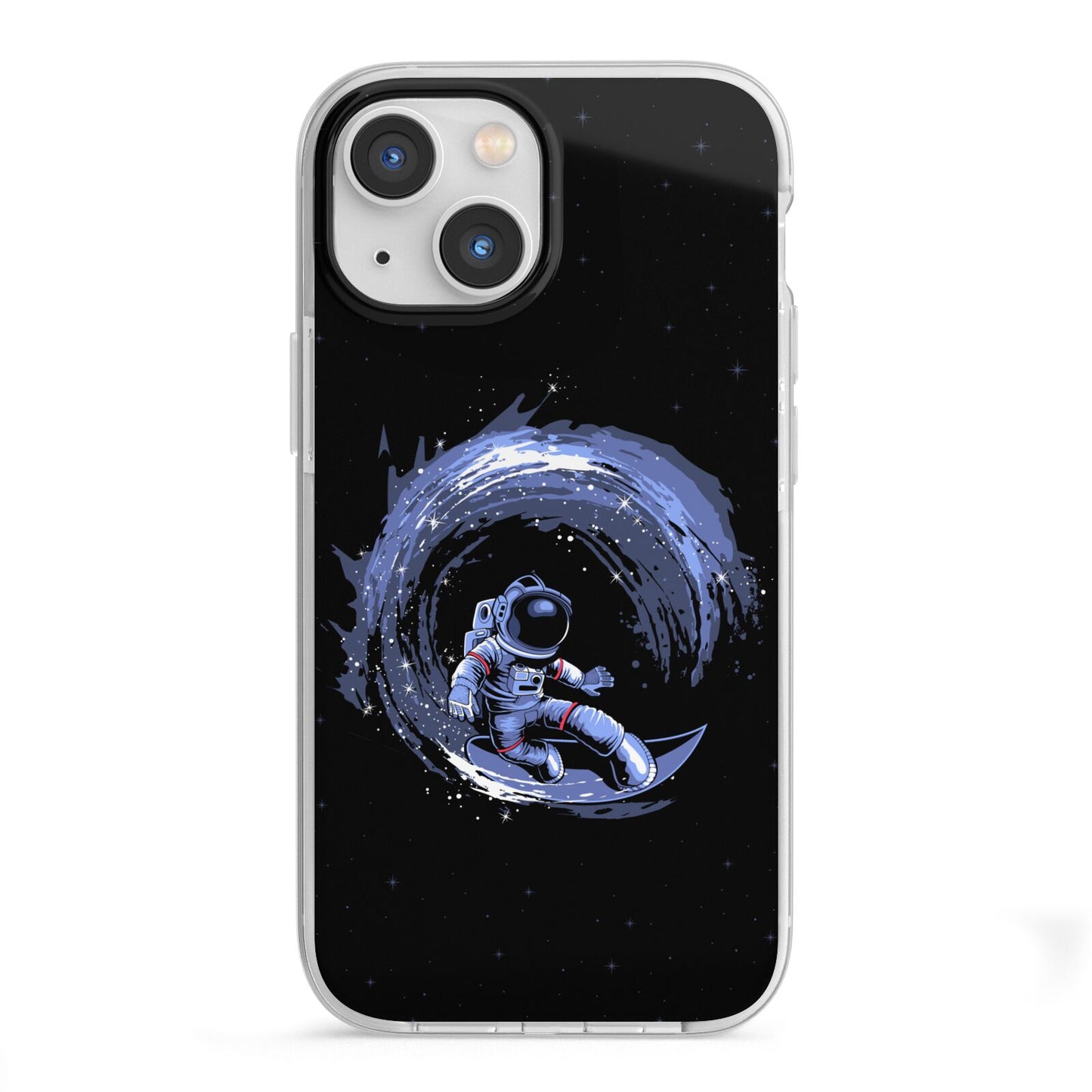 Surfing Astronaut iPhone 13 Mini TPU Impact Case with White Edges