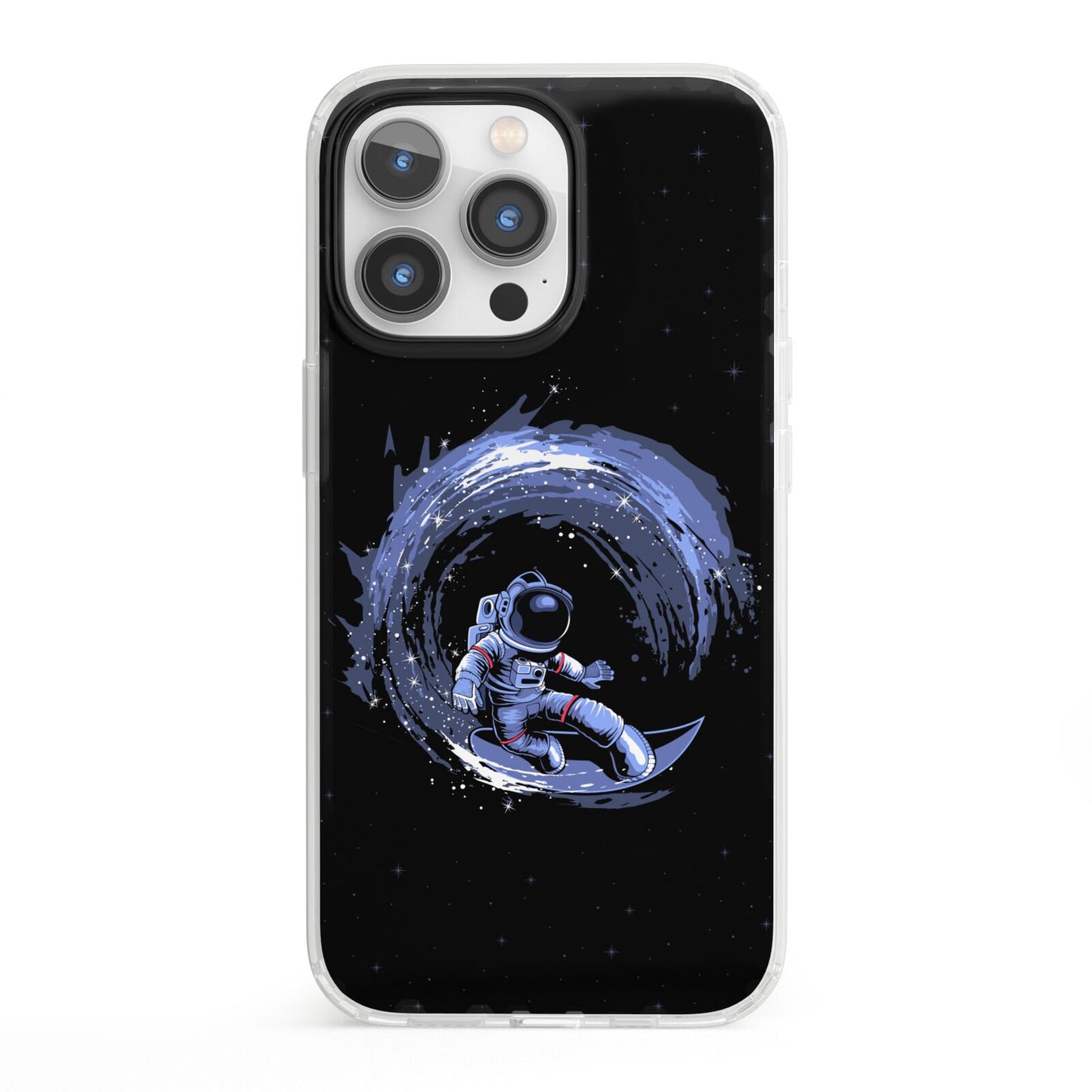 Surfing Astronaut iPhone 13 Pro Clear Bumper Case