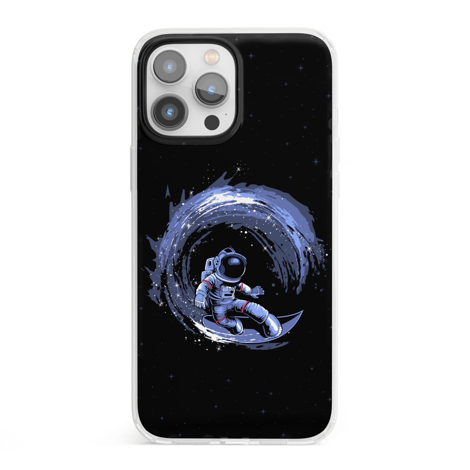 Surfing Astronaut iPhone 13 Pro Max Clear Bumper Case