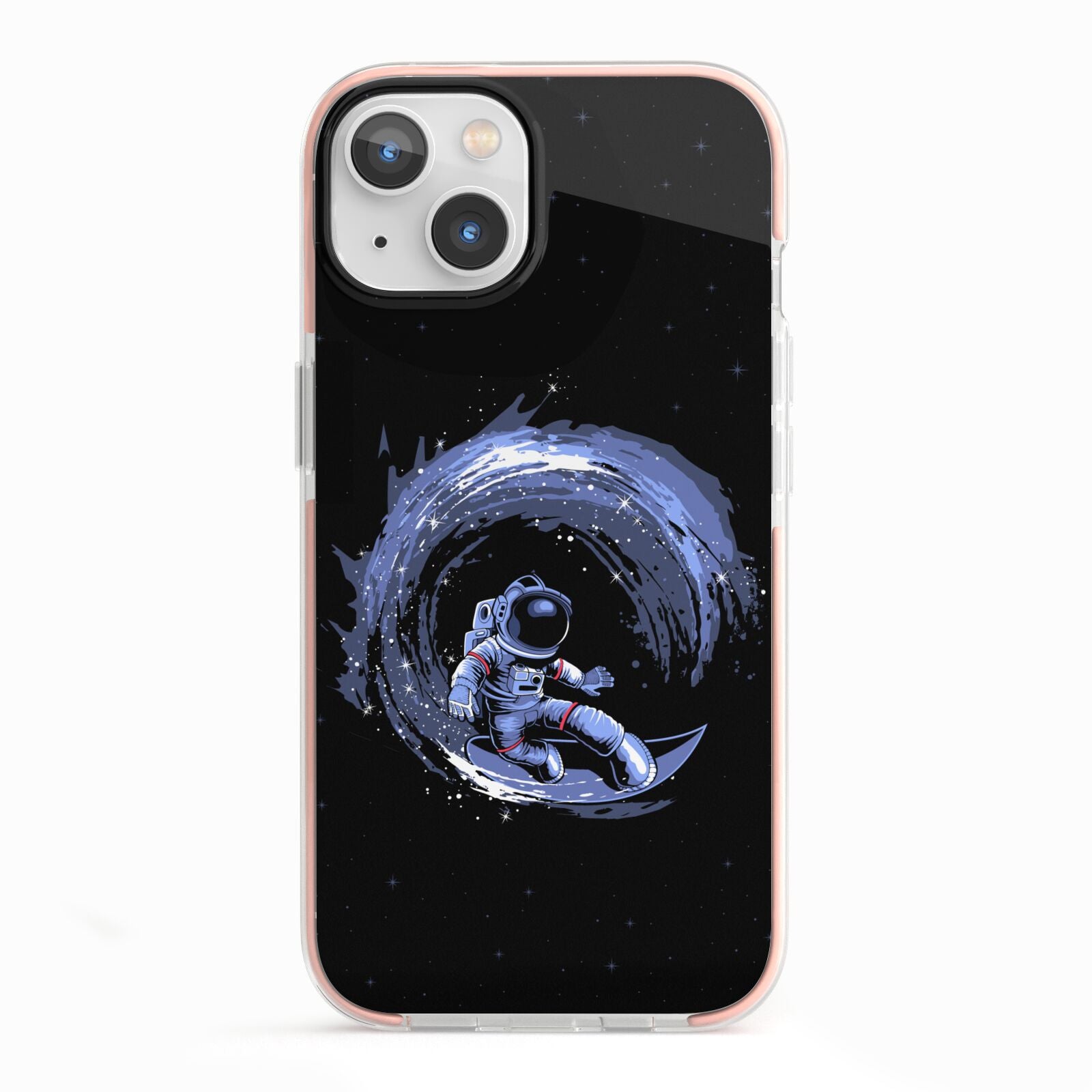 Surfing Astronaut iPhone 13 TPU Impact Case with Pink Edges