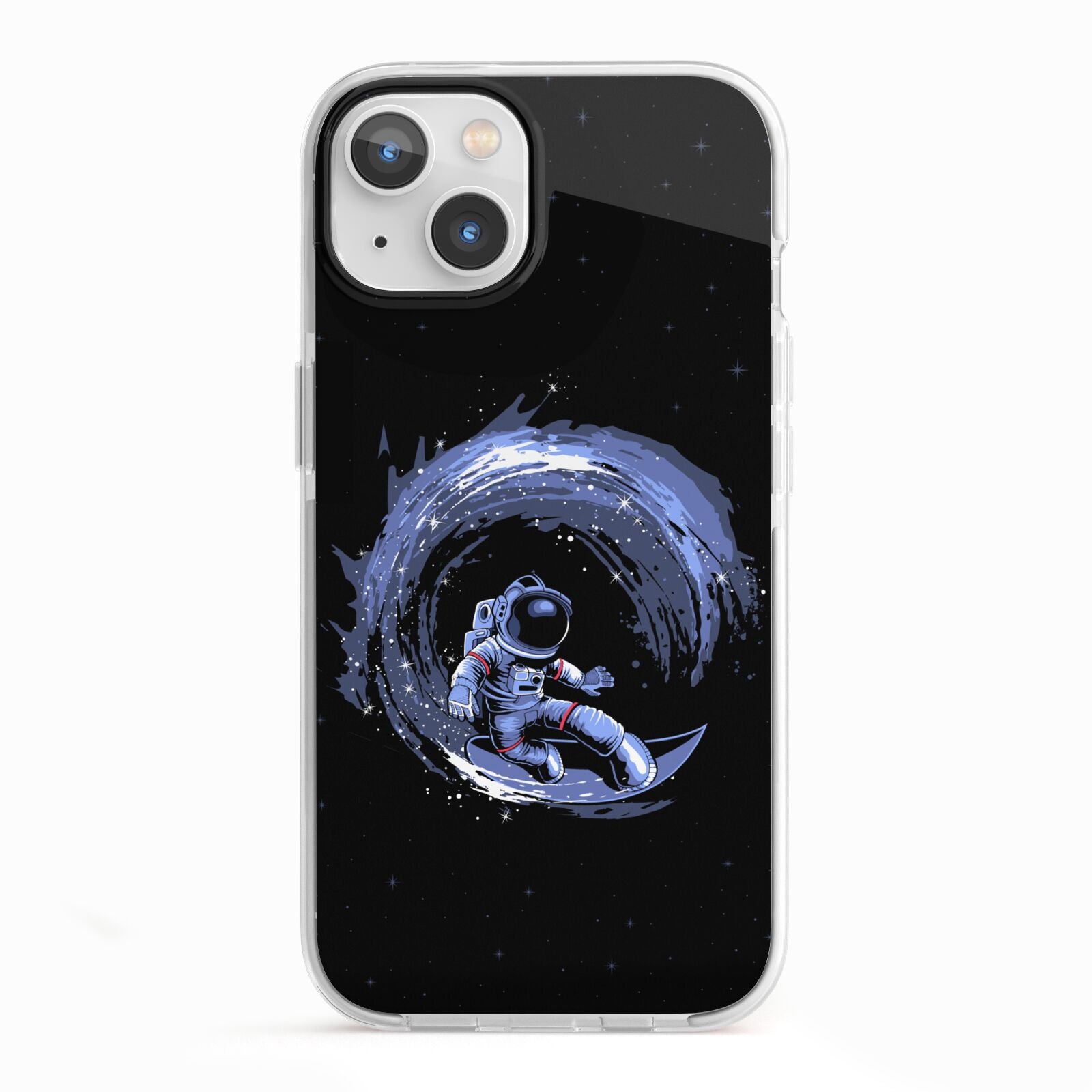 Surfing Astronaut iPhone 13 TPU Impact Case with White Edges