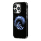 Surfing Astronaut iPhone 14 Pro Black Impact Case Side Angle on Silver phone