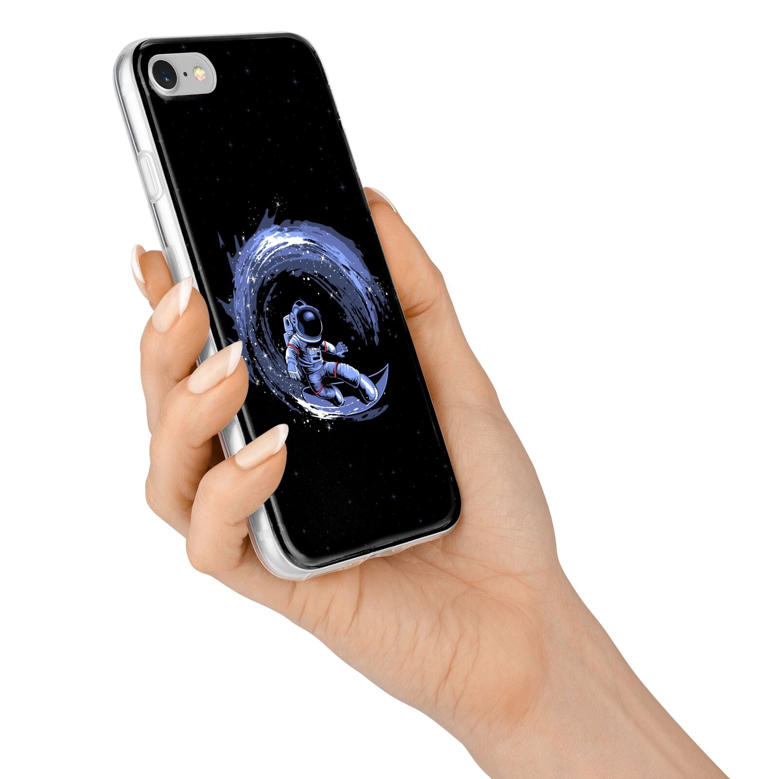 Surfing Astronaut iPhone 7 Bumper Case on Silver iPhone Alternative Image