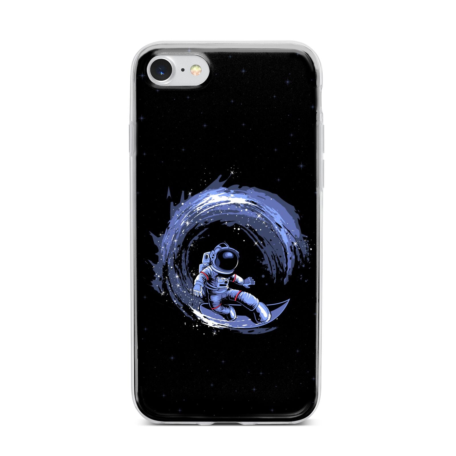 Surfing Astronaut iPhone 7 Bumper Case on Silver iPhone