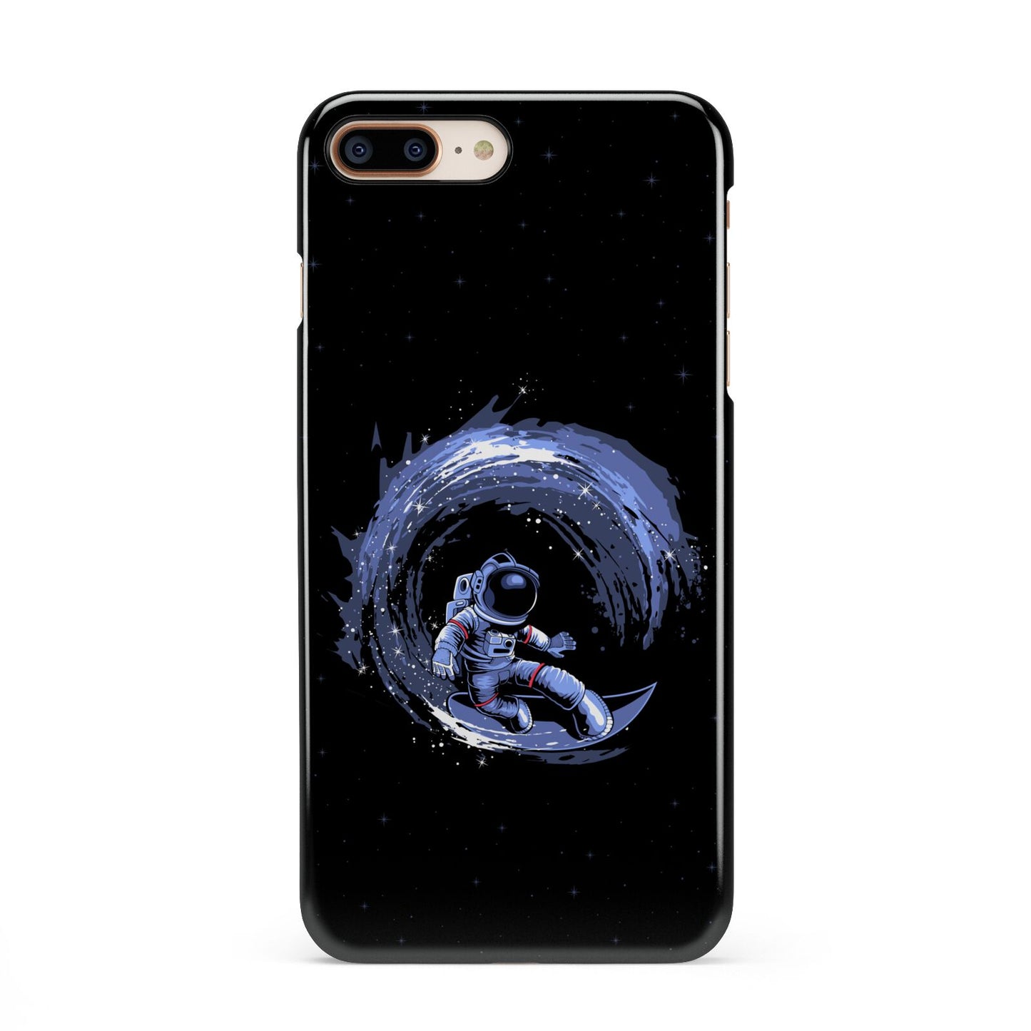 Surfing Astronaut iPhone 8 Plus 3D Snap Case on Gold Phone