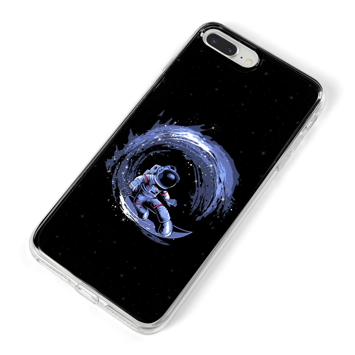 Surfing Astronaut iPhone 8 Plus Bumper Case on Silver iPhone Alternative Image