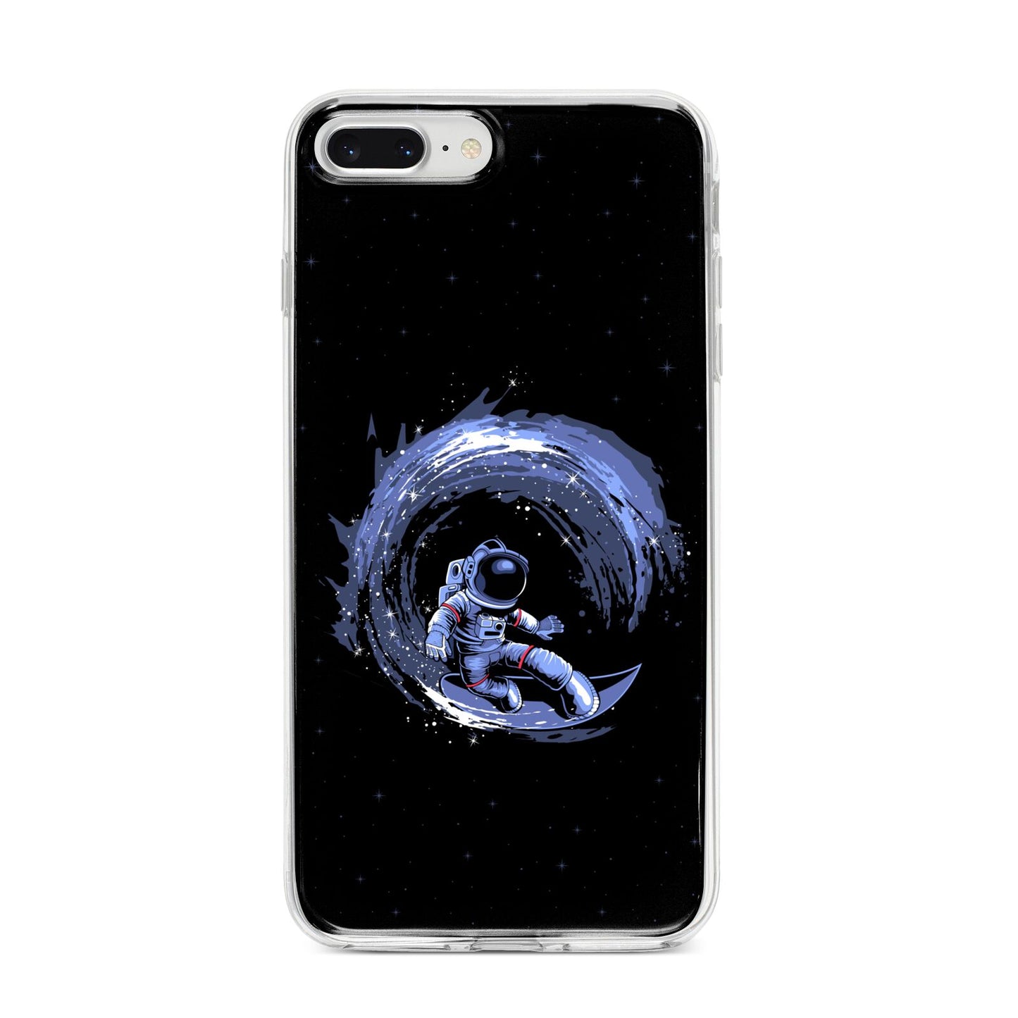 Surfing Astronaut iPhone 8 Plus Bumper Case on Silver iPhone