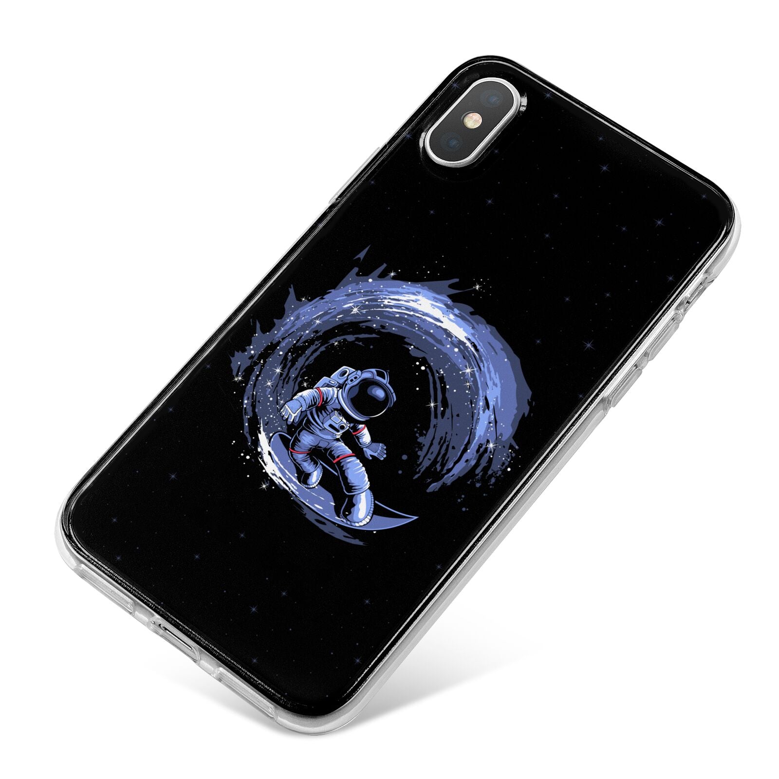 Surfing Astronaut iPhone X Bumper Case on Silver iPhone