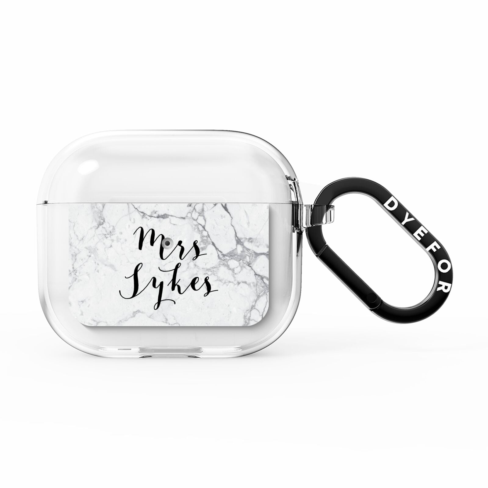 Surname Personalised Marble AirPods Clear Case 3rd Gen