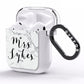 Surname Personalised Marble AirPods Clear Case Side Image