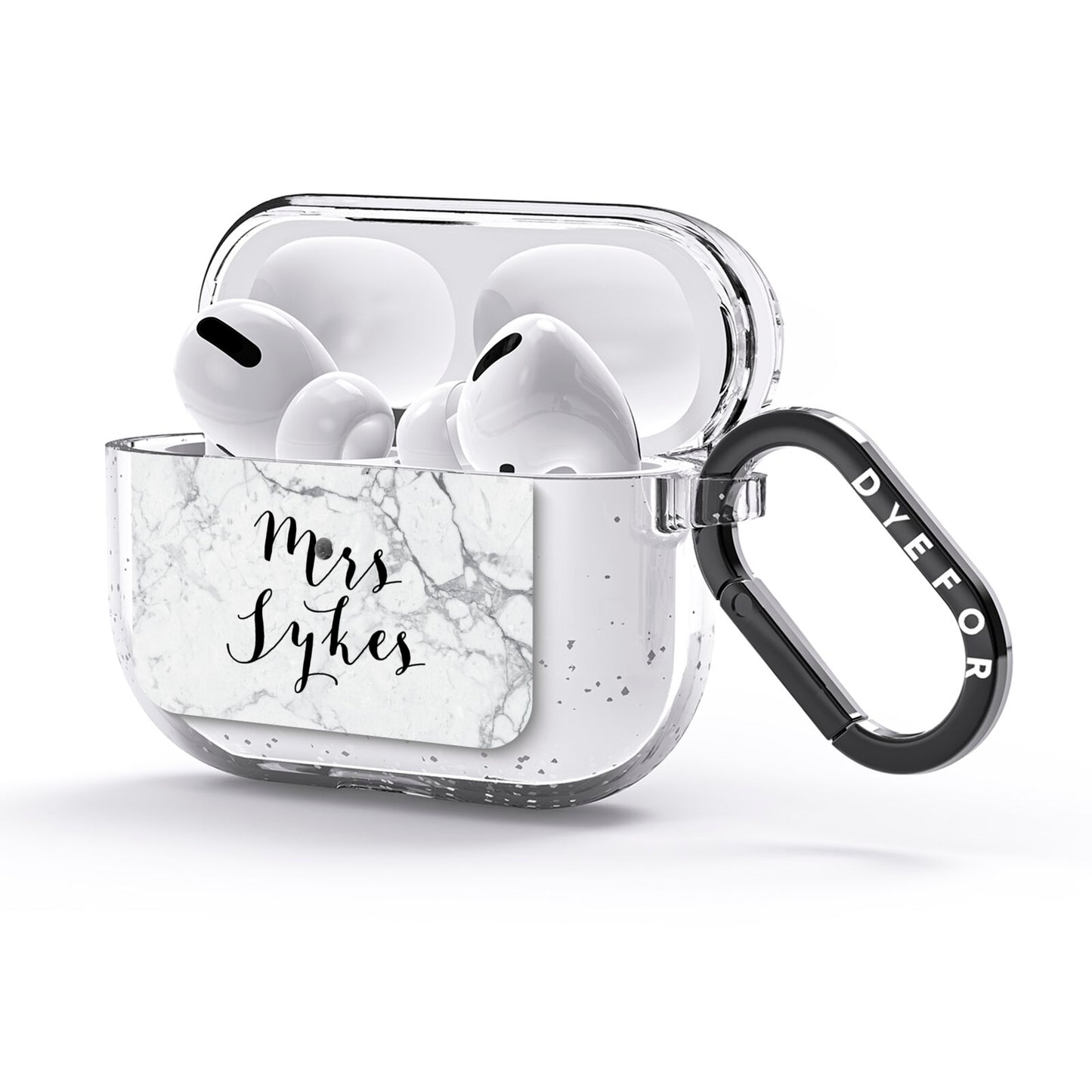 Surname Personalised Marble AirPods Glitter Case 3rd Gen Side Image