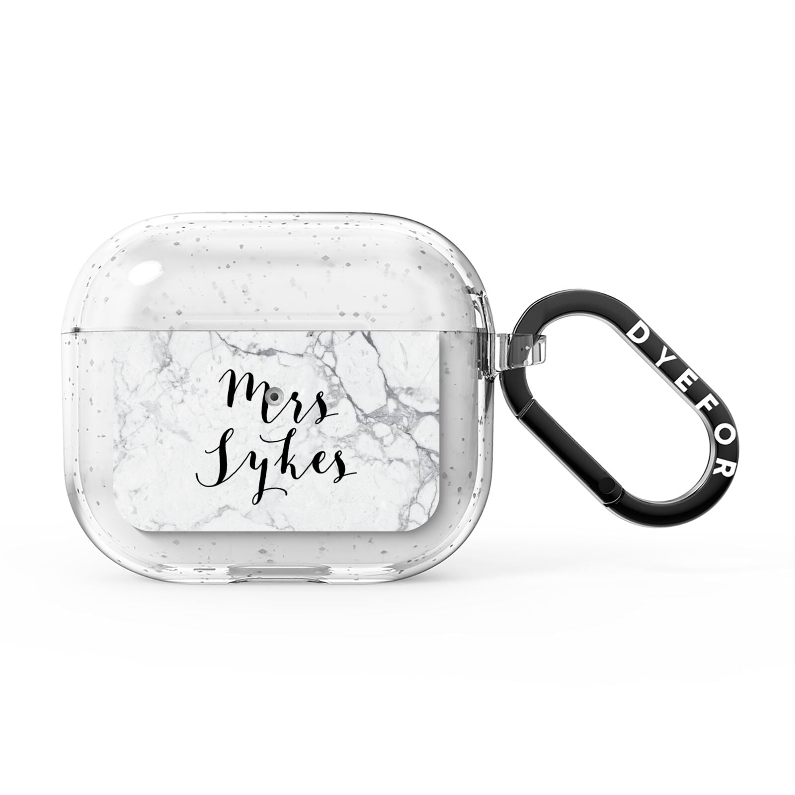 Surname Personalised Marble AirPods Glitter Case 3rd Gen