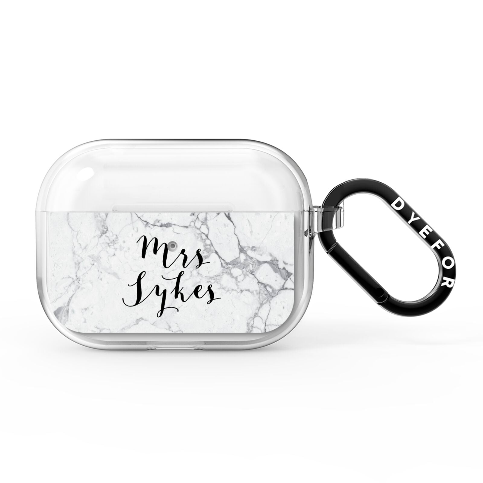 Surname Personalised Marble AirPods Pro Clear Case