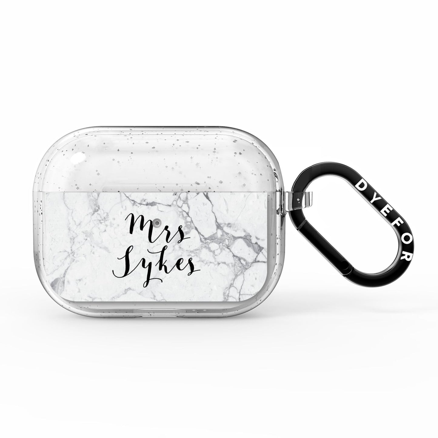Surname Personalised Marble AirPods Pro Glitter Case